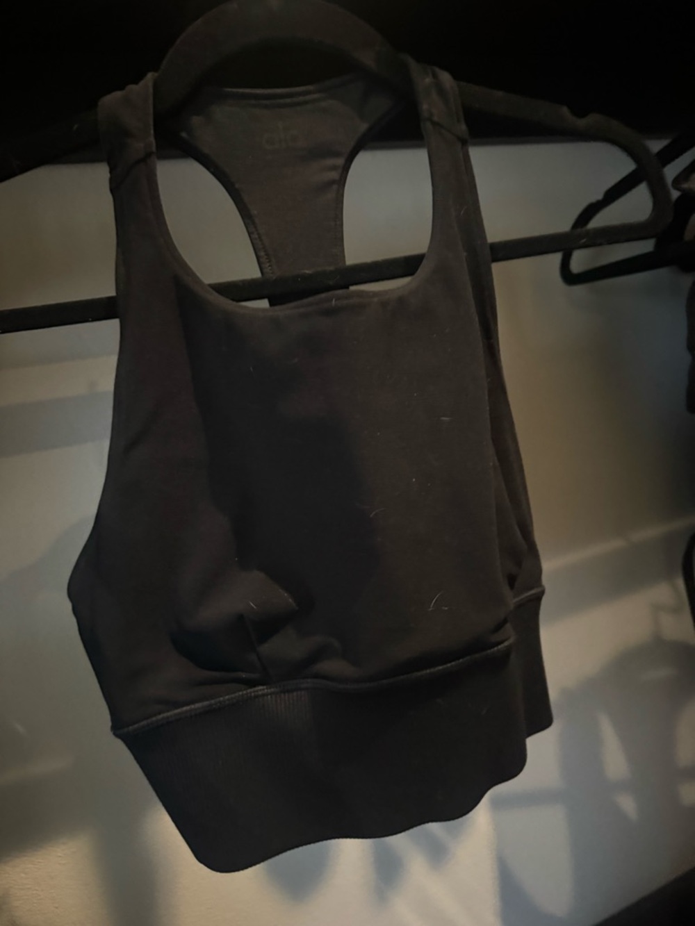 Alo yoga Alosoft Black Racerback Sports Bra